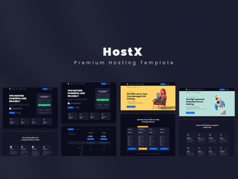 HostX-一款高级的云服务器虚拟空间托管Html模板