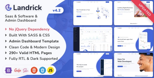 Landrick v4.3 - 多用途自适应HTML模板带后台模板