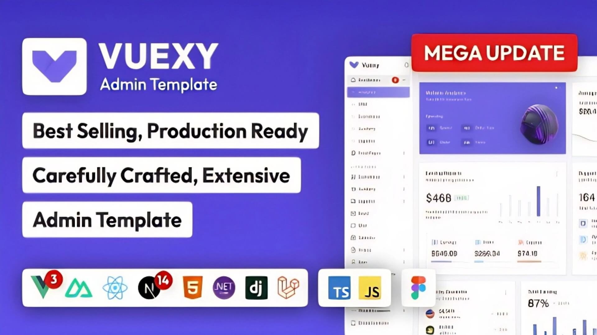 Vuexy - 自适应后台管理仪表板模板框架v10.1.0